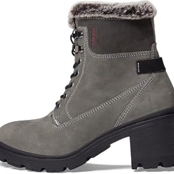 NEW ERIC MICHAEL Suede Waterproof Phyllis Heel Booties Dark Grey for women 364mn - Picture 4 of 8